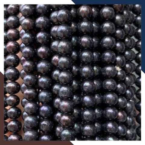 Sỉ ngọc trai đen dạng chuỗi nguyên liệu size 8-9mm làm vòng cổ vòng tay mã AC280