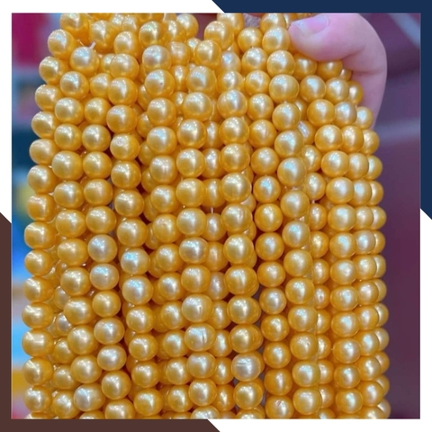 Sỉ ngọc trai vàng dạng chuỗi nguyên liệu để làm vòng cổ vòng tay mã AC310