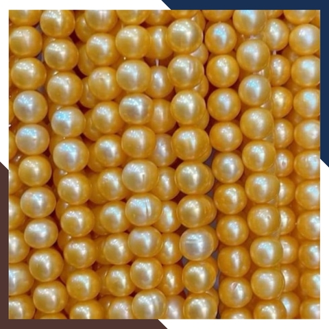 Sỉ ngọc trai vàng dạng chuỗi nguyên liệu để làm vòng cổ vòng tay mã AC310