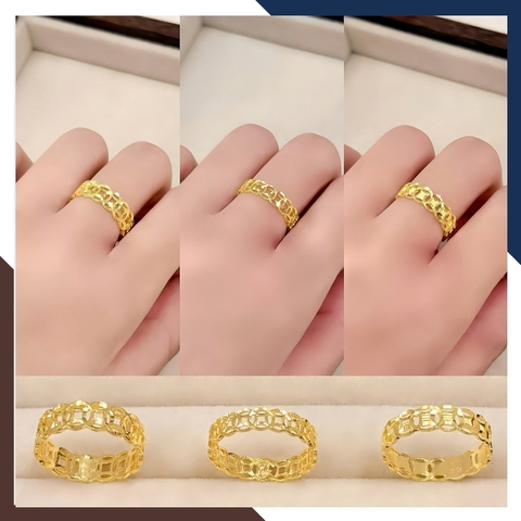 Nhẫn Kim Tiền Vàng Nữ NVNU439 – Vàng Tây 10K Dáng Trơn, 3 Phiên Bản Độ Dày