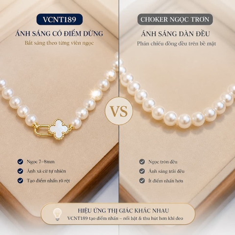Vòng Cổ Choker Ngọc Trai 7–8mm VCNT189 – Điểm Nhấn Khóa T Tạo Cá Tính Tinh Tế