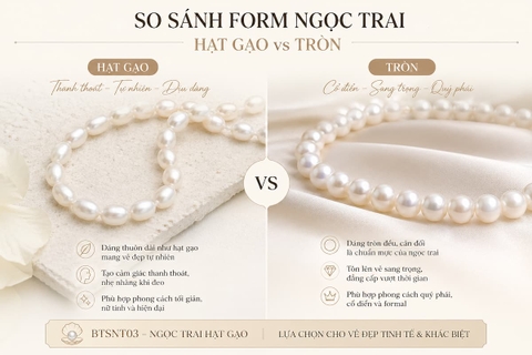 Bộ ngọc trai gạo hồng / tím 7–8mm BTSNT03 – thiết kế mềm mại, khác biệt nhẹ nhưng dễ đeo