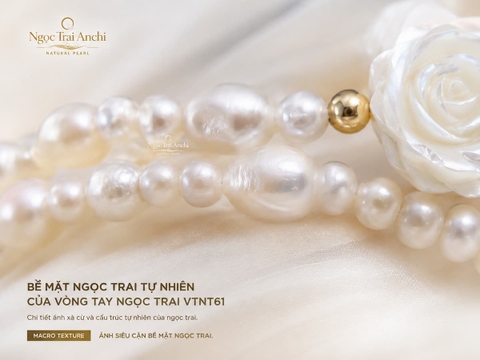 Vòng Tay Ngọc Trai Đeo Quấn 2 Vòng Phối Charm Hoa Hồng Khảm Trai VTNT61 – Thanh Lịch, Nữ Tính