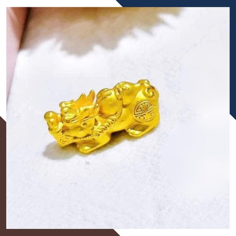 Tỳ Hưu Vàng 24k, Charm Tỳ Hưu Vàng 9999 Nhiều Size Mã CHARMV125