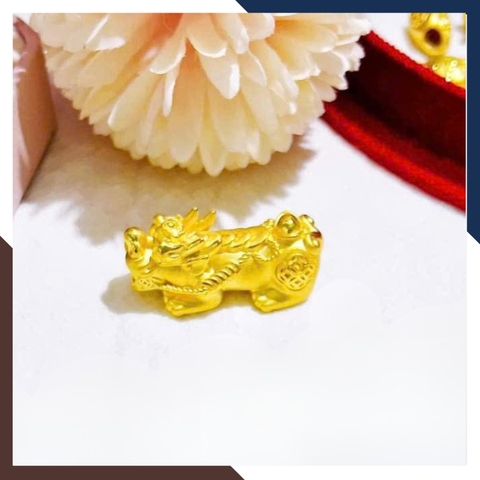 Tỳ Hưu Vàng 24k, Charm Tỳ Hưu Vàng 9999 Nhiều Size Mã CHARMV125