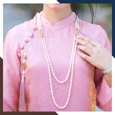 VCNT183 – Chuỗi Ngọc Trai Cho Outfit Cổ Sâu & Blazer, Layer Dài 60–80cm