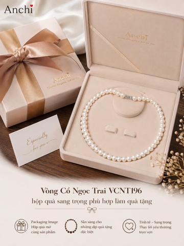 Vòng Cổ Ngọc Trai VCNT196 – Chuỗi Ngọc Trai Trơn 8–9mm Thanh Lịch, Sang Trọng Và Bền Đẹp Theo Thời Gian