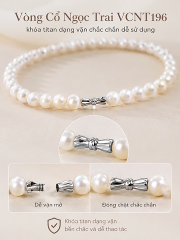 Vòng Cổ Ngọc Trai VCNT196 – Chuỗi Ngọc Trai Trơn 8–9mm Thanh Lịch, Sang Trọng Và Bền Đẹp Theo Thời Gian