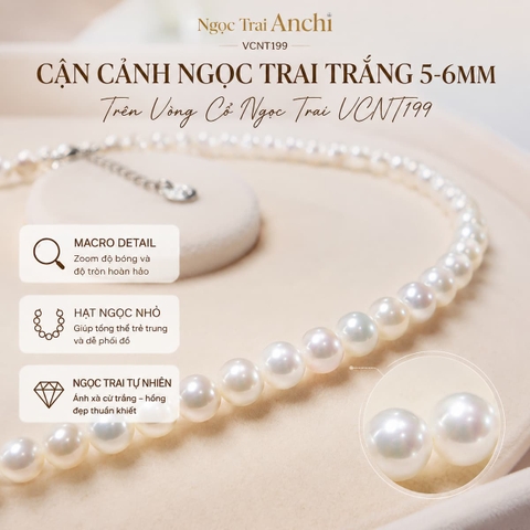 Vòng Cổ Ngọc Trai VCNT199 – Ngọc Trai Hạt Nhỏ 5–6mm Thanh Lịch, Dễ Đeo Mỗi Ngày