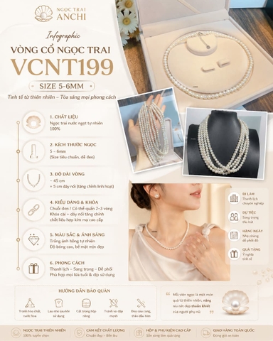 Vòng Cổ Ngọc Trai VCNT199 – Ngọc Trai Hạt Nhỏ 5–6mm Thanh Lịch, Dễ Đeo Mỗi Ngày