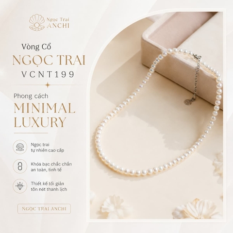 Vòng Cổ Ngọc Trai VCNT199 – Ngọc Trai Hạt Nhỏ 5–6mm Thanh Lịch, Dễ Đeo Mỗi Ngày