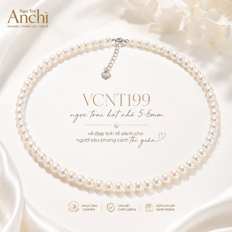 Vòng Cổ Ngọc Trai VCNT199 – Ngọc Trai Hạt Nhỏ 5–6mm Thanh Lịch, Dễ Đeo Mỗi Ngày