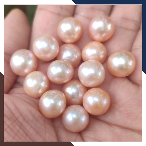 Viên ngọc trai nước ngọt tự nhiên 11mm - 12mm màu hồng. Tuyển sỉ toàn quốc
