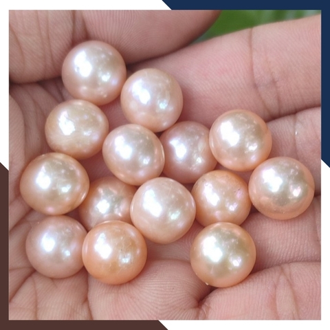 Viên ngọc trai nước ngọt tự nhiên 11mm - 12mm màu hồng. Tuyển sỉ toàn quốc