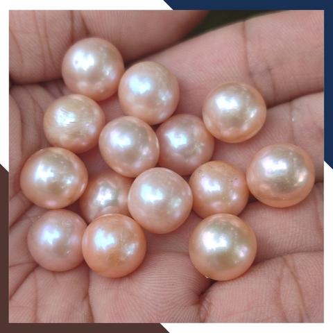 Viên ngọc trai nước ngọt tự nhiên 11mm - 12mm màu hồng. Tuyển sỉ toàn quốc