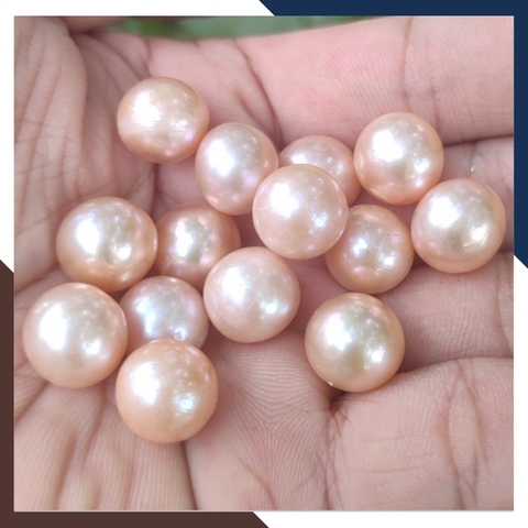 Viên ngọc trai nước ngọt tự nhiên 11mm - 12mm màu hồng. Tuyển sỉ toàn quốc
