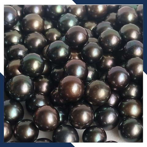 Viên ngọc trai đen 7.5mm - 8mm, hạt ngọc trai thật nuôi nước ngọt tự nhiên tròn xoe, không tỳ vết