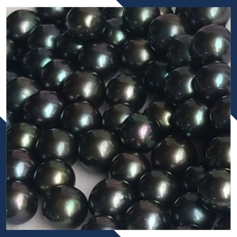 Viên ngọc trai đen 7.5mm - 8mm, hạt ngọc trai thật nuôi nước ngọt tự nhiên tròn xoe, không tỳ vết