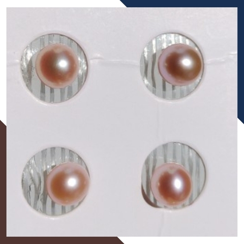 Viên ngọc trai edison màu hồng 7.5mm - 8mm chưa khoan lỗ, hạt tròn xoe độ bóng 5A không vết sinh trưởng.