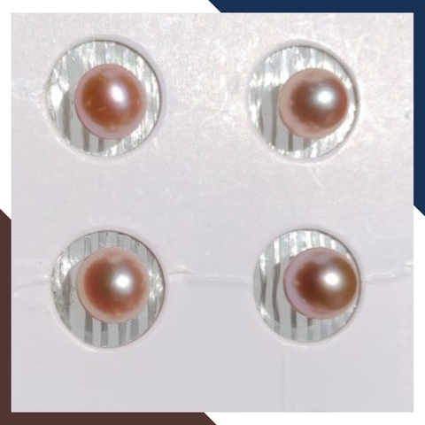 Viên ngọc trai edison màu hồng 7.5mm - 8mm chưa khoan lỗ, hạt tròn xoe độ bóng 5A không vết sinh trưởng.