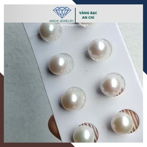Viên ngọc trai thật nuôi nước ngọt 10-11mm màu trắng, không lỗ, tròn xoe, độ bóng 5A, không vết sinh trưởng.