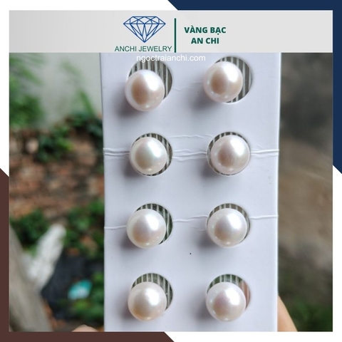 Viên ngọc trai thật nuôi nước ngọt 10-11mm màu trắng, không lỗ, tròn xoe, độ bóng 5A, không vết sinh trưởng.
