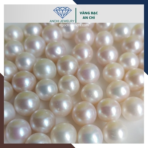 Viên ngọc trai thật nuôi nước ngọt 10-11mm màu trắng, không lỗ, tròn xoe, độ bóng 5A, không vết sinh trưởng.