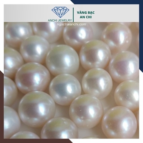 Viên ngọc trai thật nuôi nước ngọt 10-11mm màu trắng, không lỗ, tròn xoe, độ bóng 5A, không vết sinh trưởng.