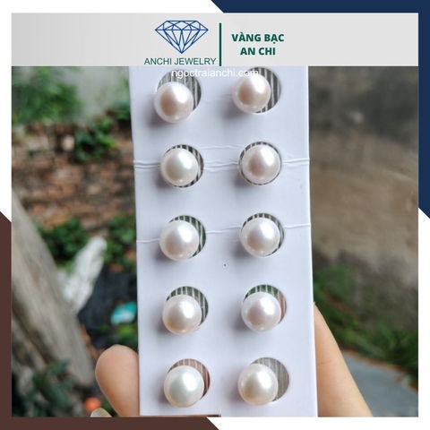 Viên ngọc trai thật nuôi nước ngọt 10-11mm màu trắng, không lỗ, tròn xoe, độ bóng 5A, không vết sinh trưởng.