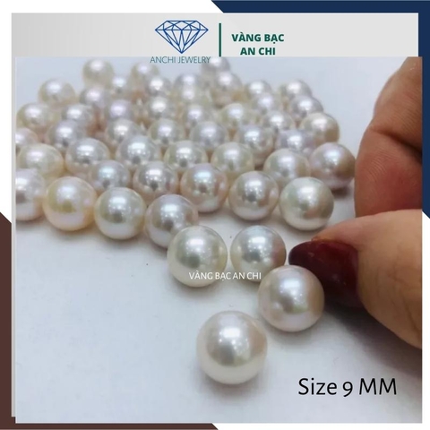 Viên ngọc trai nước ngọt tự nhiên 9ly - 10ly màu trắng. bỏ sỉ toàn quốc