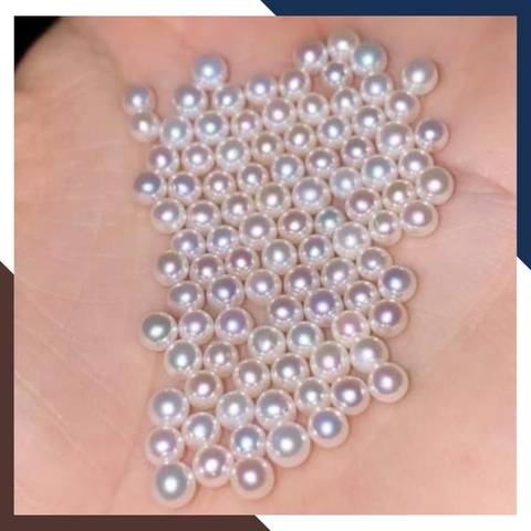 Viên ngọc trai thật nuôi nước ngọt thật tự nhiên size nhí 3mm - 4mm tròn xoe, độ bóng 5A không vết sinh trưởng.