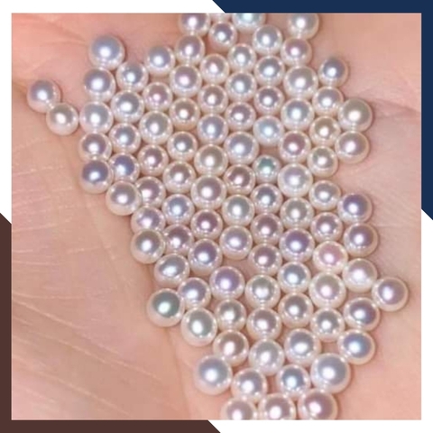 Viên ngọc trai thật nuôi nước ngọt thật tự nhiên size nhí 3mm - 4mm tròn xoe, độ bóng 5A không vết sinh trưởng.
