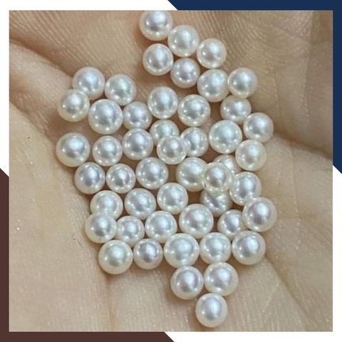 Viên ngọc trai thật nuôi nước ngọt thật tự nhiên size nhí 3mm - 4mm tròn xoe, độ bóng 5A không vết sinh trưởng.