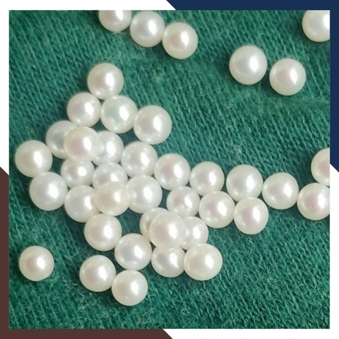 Viên ngọc trai thật nuôi nước ngọt thật tự nhiên size nhí 3mm - 4mm tròn xoe, độ bóng 5A không vết sinh trưởng.