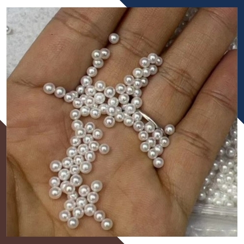 Viên ngọc trai thật nuôi nước ngọt thật tự nhiên size nhí 3mm - 4mm tròn xoe, độ bóng 5A không vết sinh trưởng.