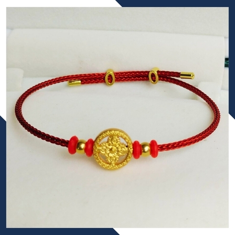 Vòng charm bánh xe pháp luân vàng 24k 9999 mã C490B240