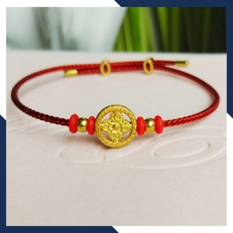 Vòng charm bánh xe pháp luân vàng 24k 9999 mã C490B240