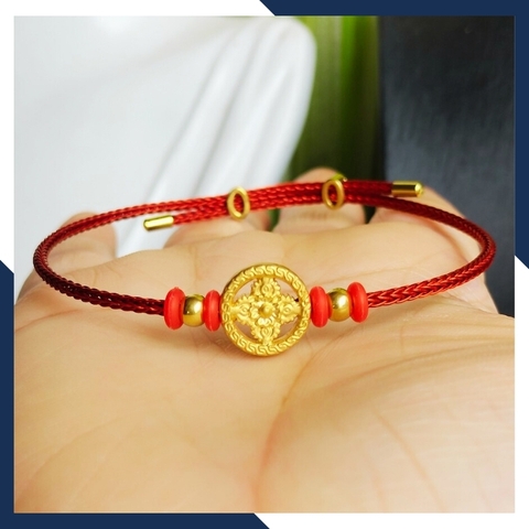 Vòng charm bánh xe pháp luân vàng 24k 9999 mã C490B240