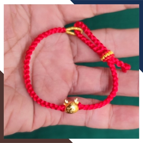 Vòng charm rồng vàng 24k 9999 dây đỏ mã AC650