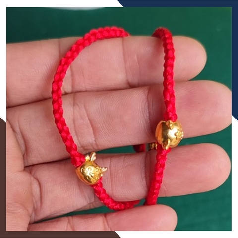 Vòng charm rồng vàng 24k 9999 dây đỏ mã AC650