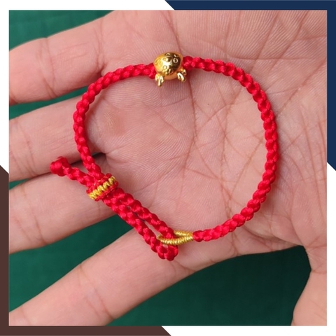 Vòng charm rồng vàng 24k 9999 dây đỏ mã AC650