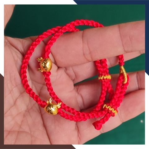 Vòng charm rồng vàng 24k 9999 dây đỏ mã AC650