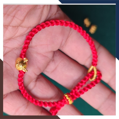 Vòng charm rồng vàng 24k 9999 dây đỏ mã AC650