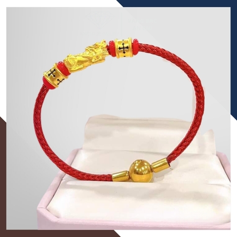 Vòng tay tỳ hưu vàng 24k 9999 phối lu thống mã AC3150