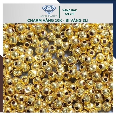 Charm bi vàng 10k size 3ly - bán sỉ toàn quốc