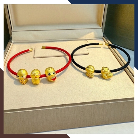 Vòng charm vàng 24k 9999 hình rắn cho nữ tuổi tỵ VCHV17