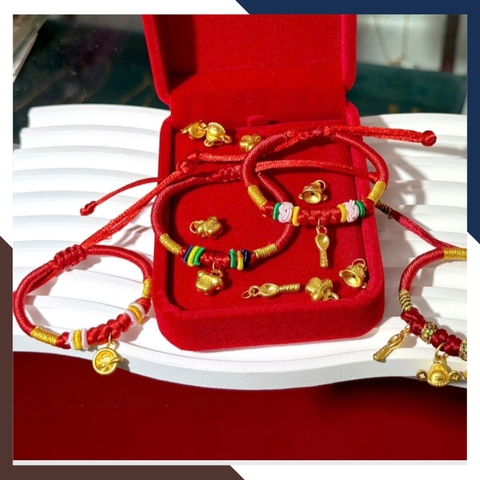 Vòng Charm Vàng 24k Cho Bé Đầy Tháng VCHV53