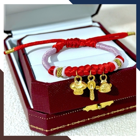 Vòng Charm Vàng 24k Cho Bé Đầy Tháng VCHV53