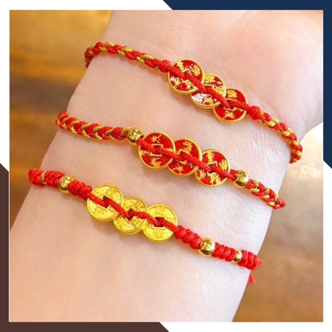 Vòng Charm Vàng 24k Đồng Xu Kim Tiền Tài Lộc Cho Nữ VCHV61