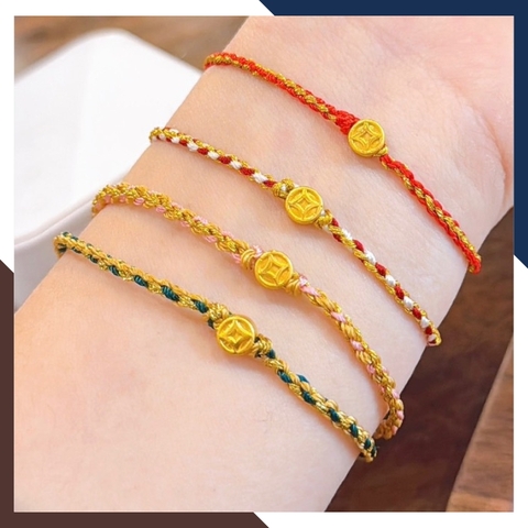 Vòng Charm Vàng 24k Đồng Xu Kim Tiền Tài Lộc Cho Nữ VCHV61